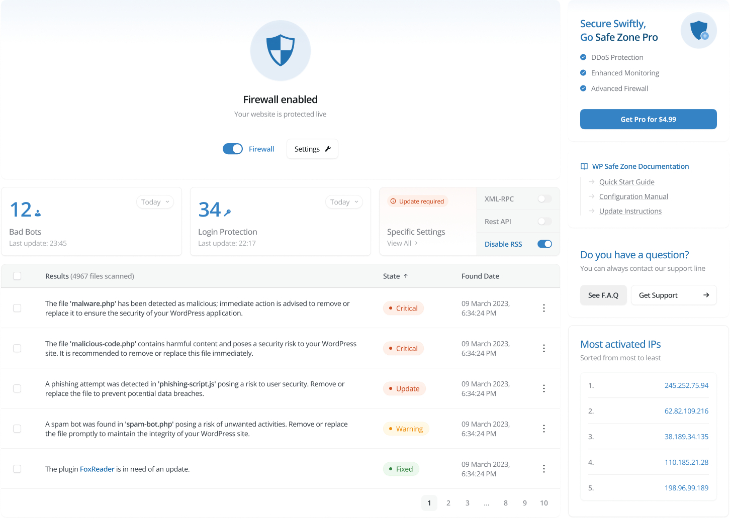 Wp Safe Zone - Complemento de seguridad y antispam para Wordpress Wp Safe Zone - Security & Anti Spam for WordPress - Cloud Protection - WordPress Uptime Monitoring - WordPress Firewall - Zero-Day Exploit Prevention - Bad Bot Blocking